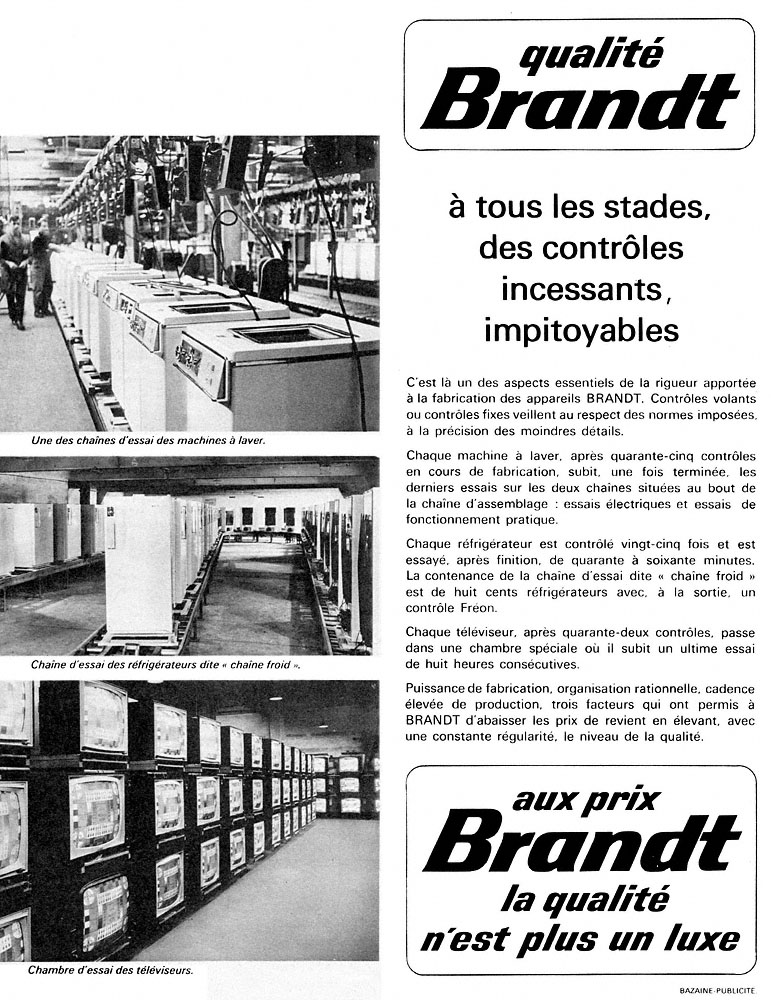 Publicit� Brandt 1966