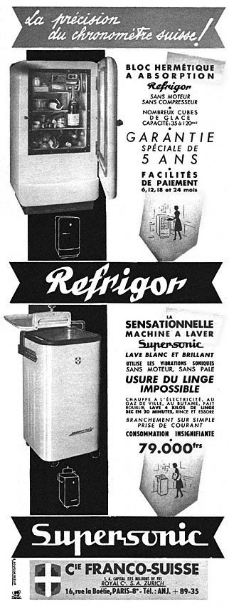 Publicité Cie. Franco Suisse 1952