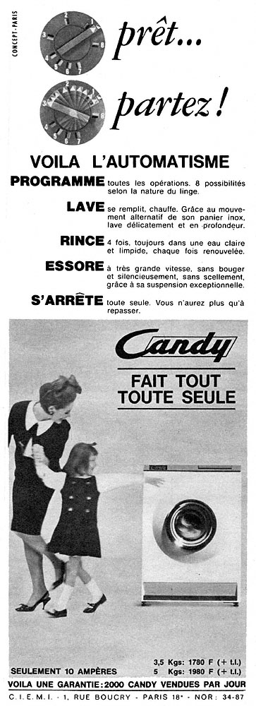 Publicité Candy 1964