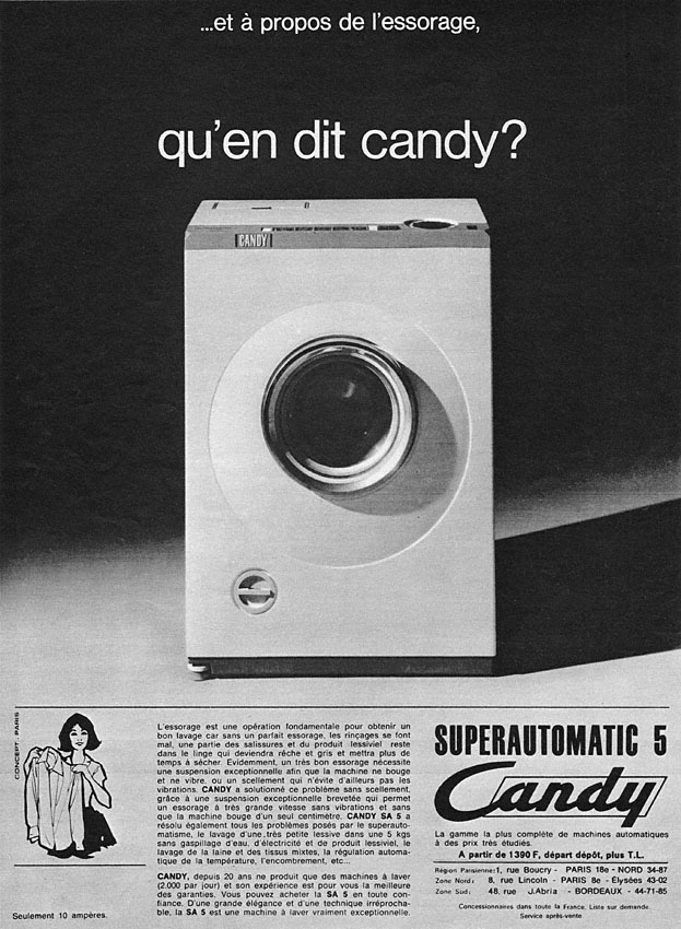 Publicité Candy 1965