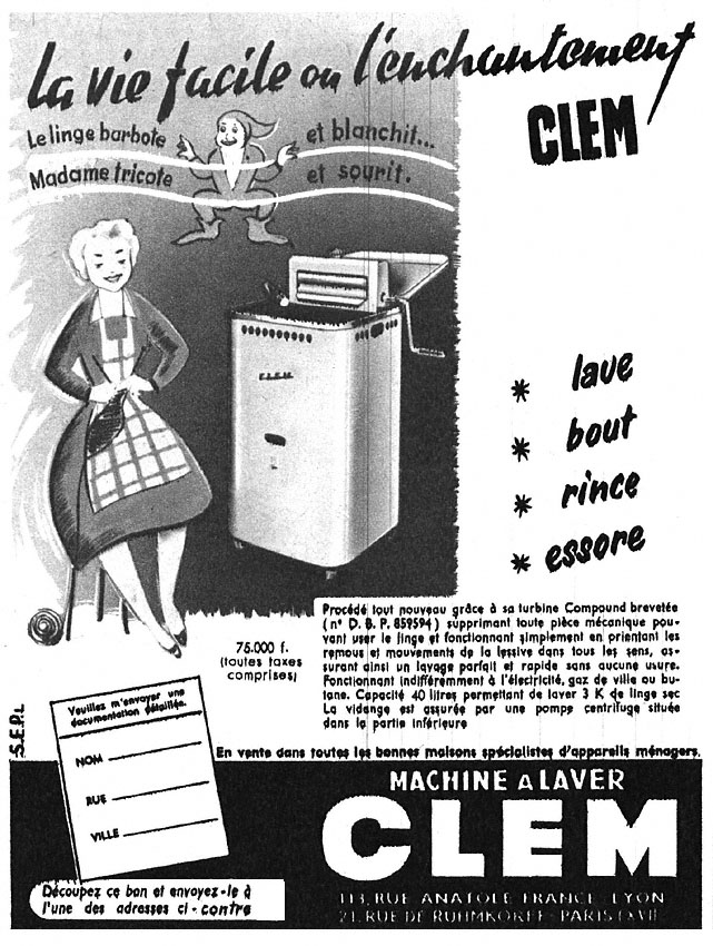 Publicité Clem 1953