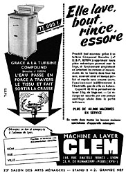 Publicit Clem 1954