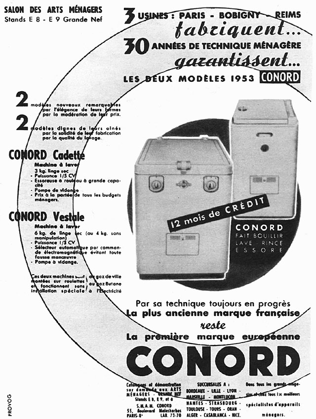 Publicité Conord 1953