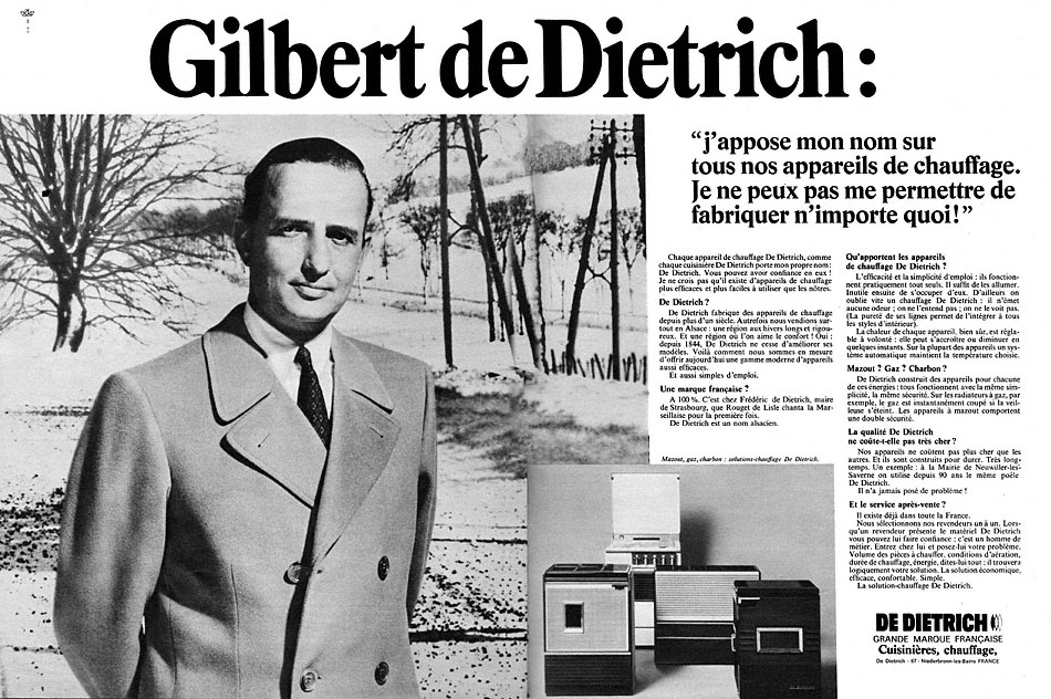 Publicité De Dietrich 1968