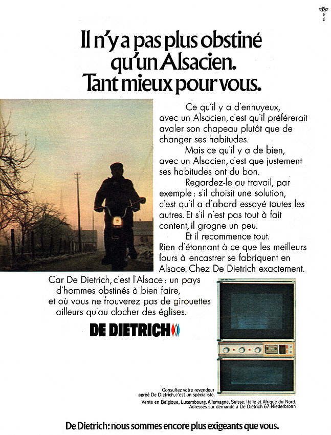 Publicité De Dietrich 1972