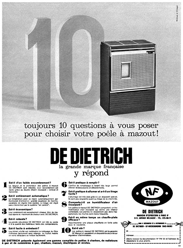 Publicité De Dietrich 1967