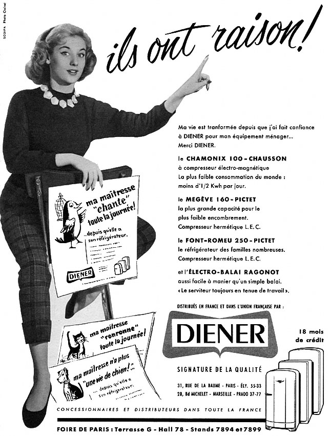 Publicité Diener 1954