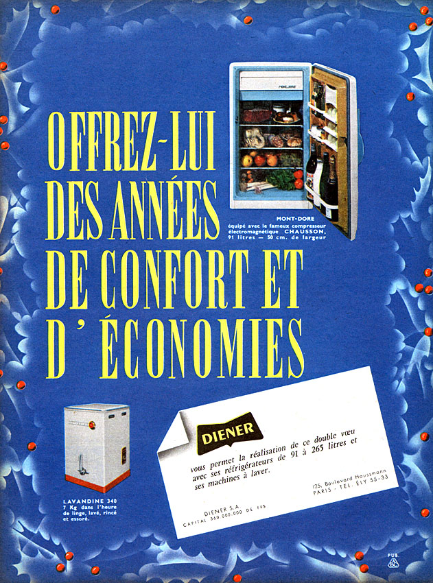 Publicité Diener 1958