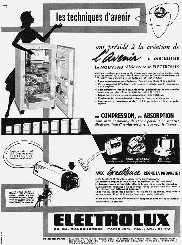 Publicité Electrolux 1957