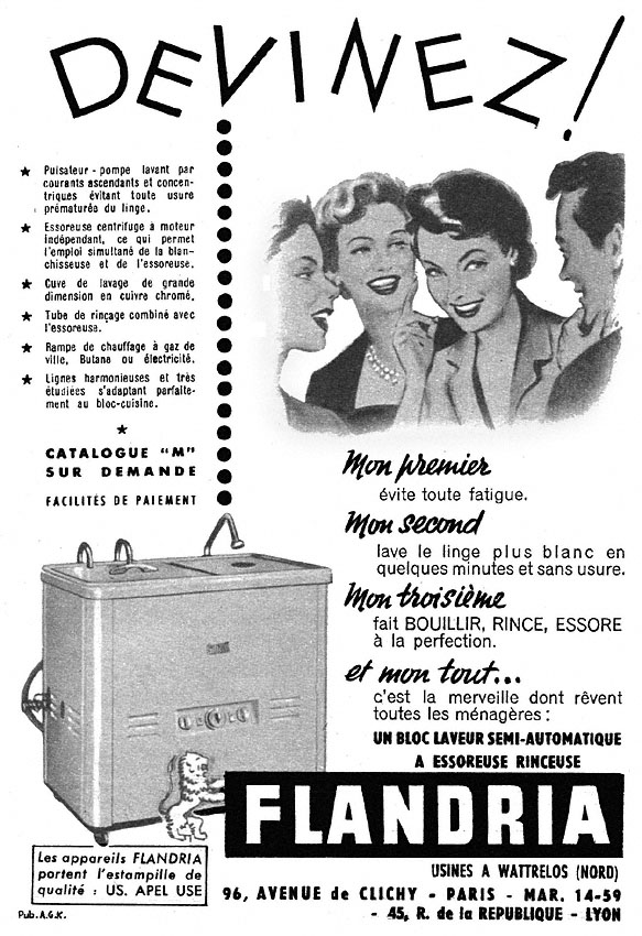 Publicité Flandria 1954