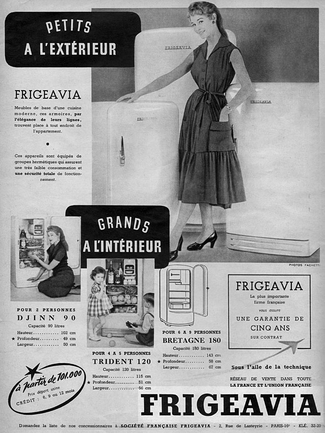 Publicité Frigeavia 1954