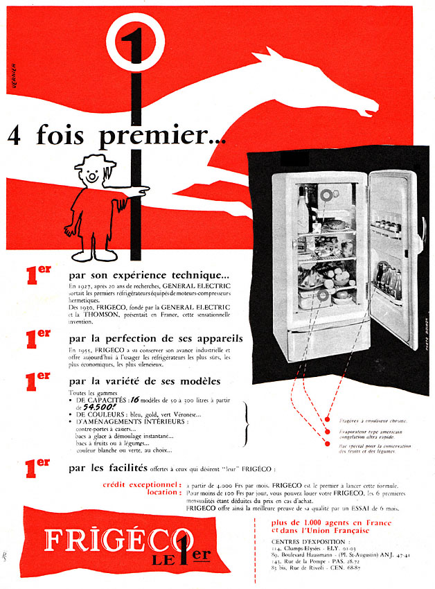 Publicité Frigco 1955