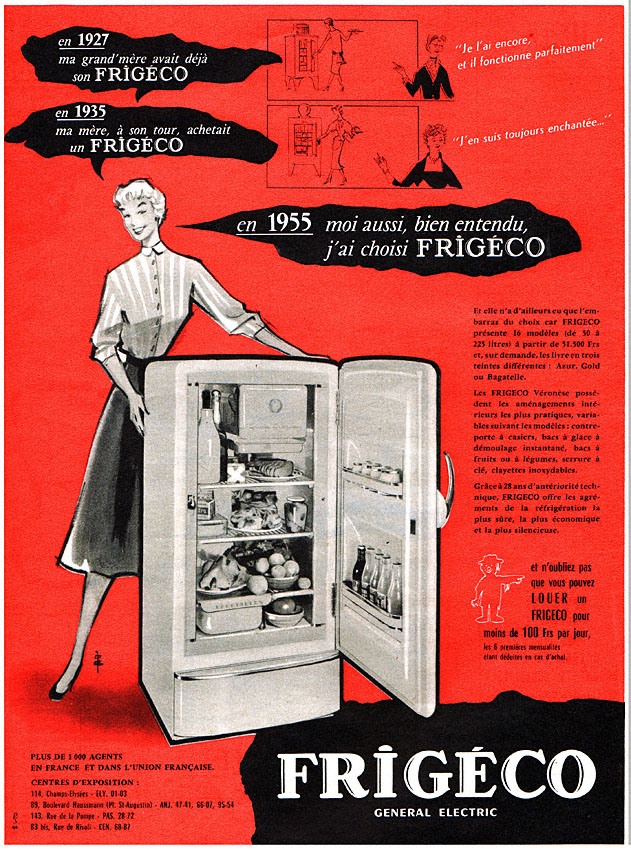 Publicité Frigco 1955