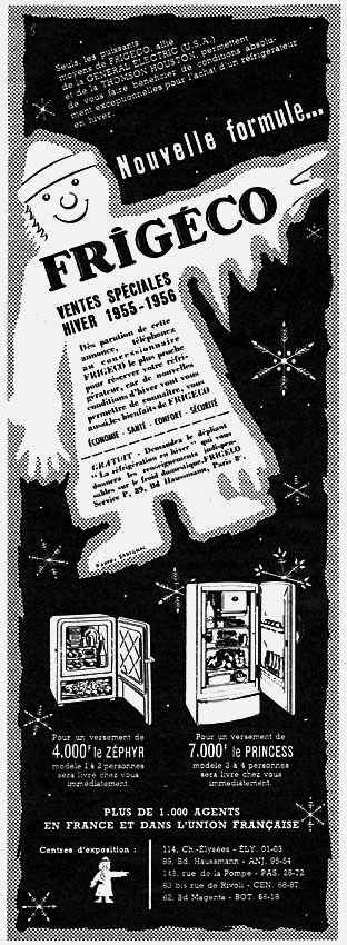Publicité Frigco 1955