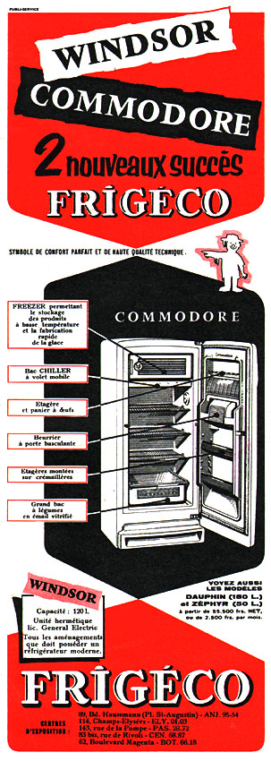 Publicité Frigco 1956