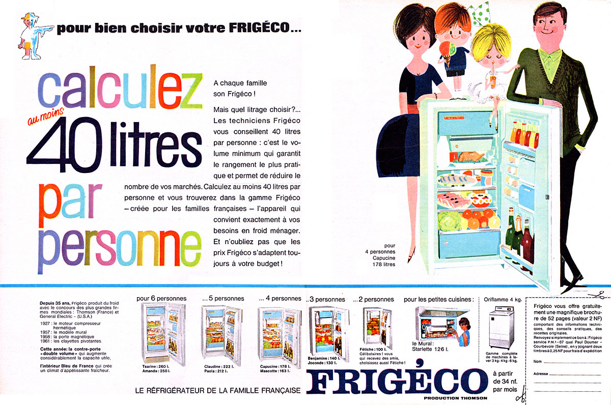 Publicité Frigco 1962