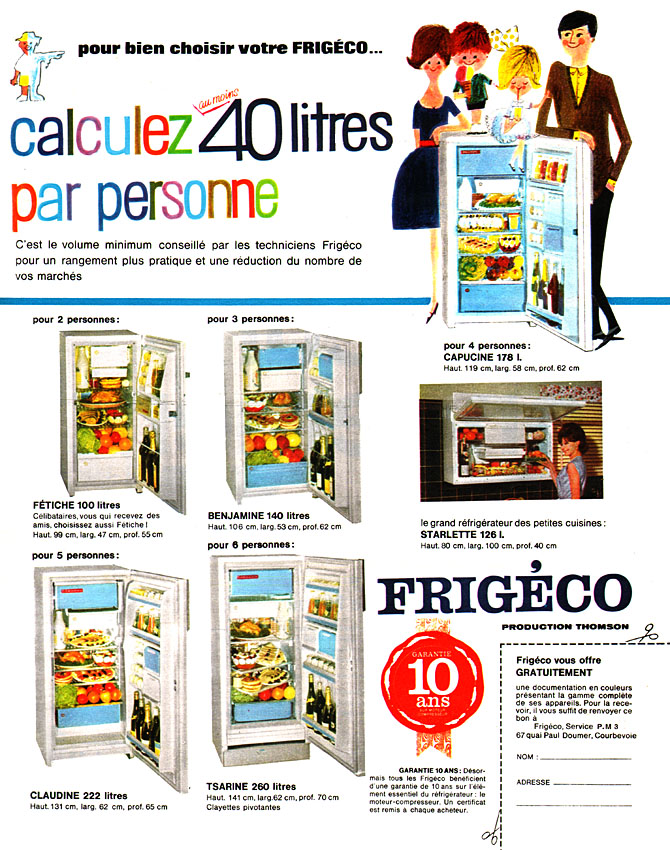 Publicité Frigco 1962