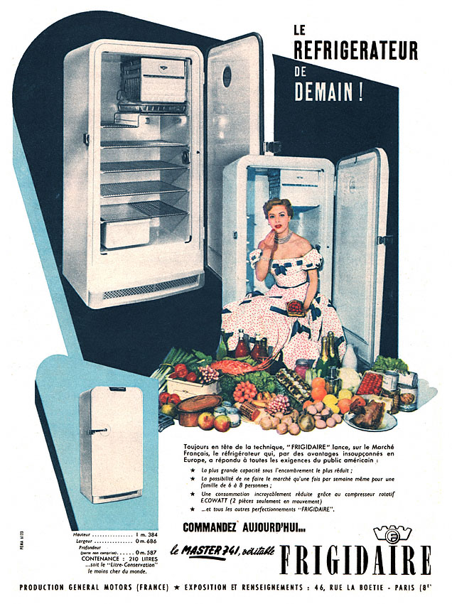 Publicité Frigidaire 1951