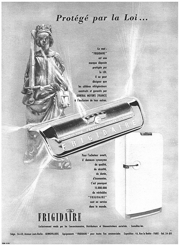 Publicité Frigidaire 1952