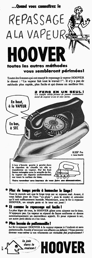 Publicité Hoover 1955