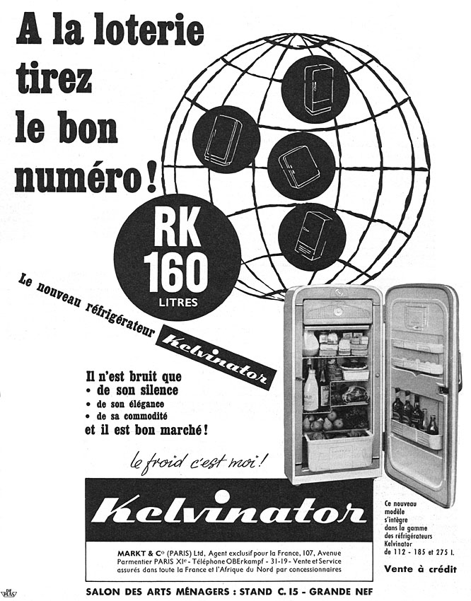 Publicité Kelvinator 1956