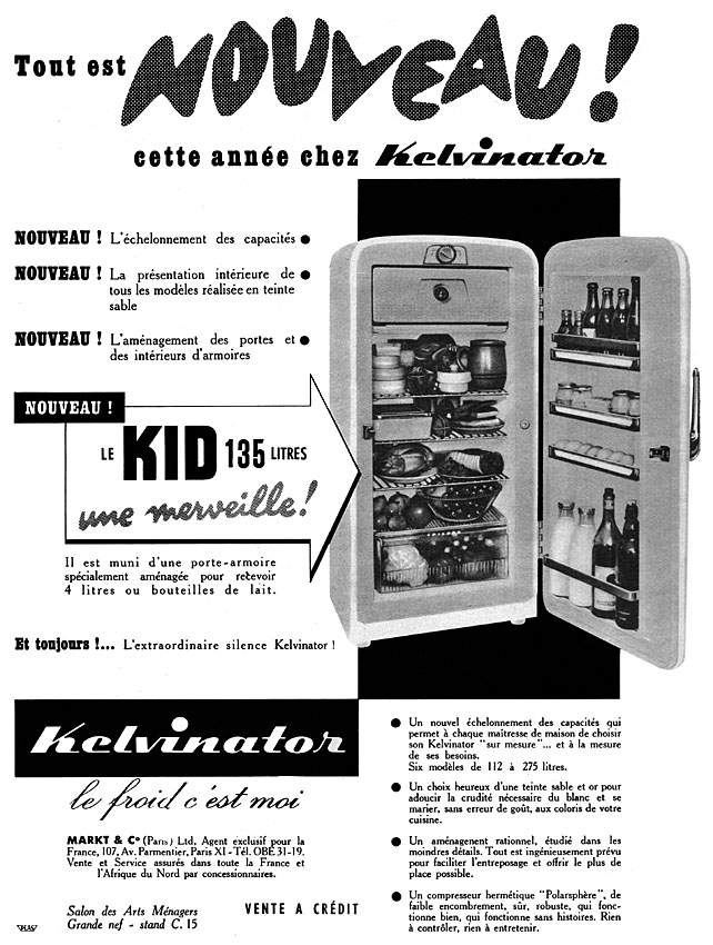 Publicité Kelvinator 1957
