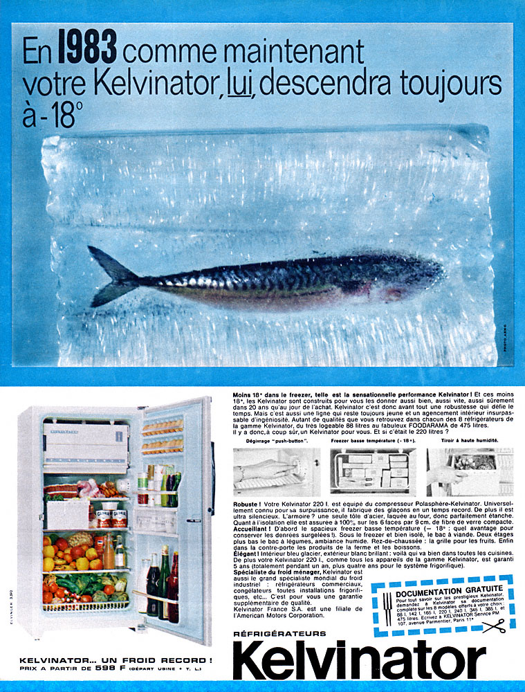 Publicité Kelvinator 1963