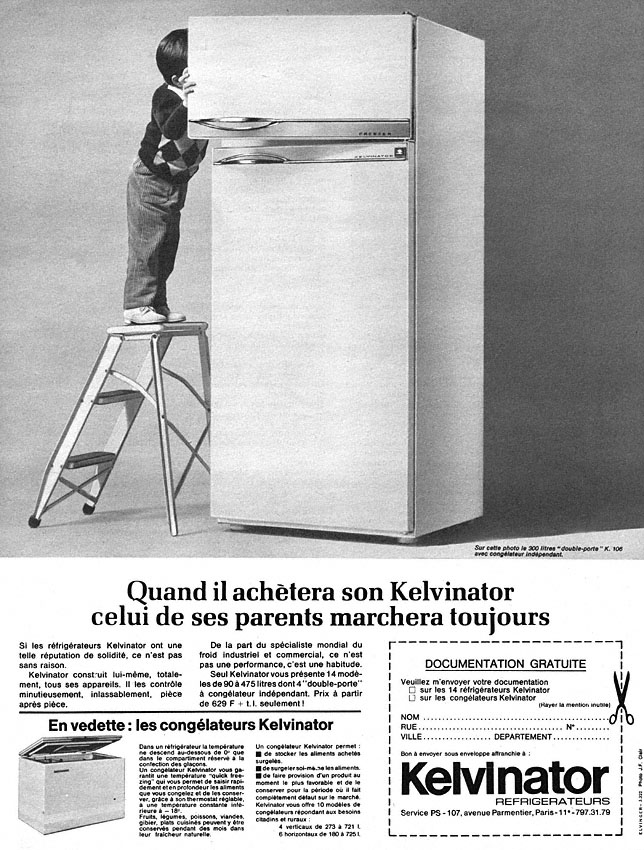 Publicité Kelvinator 1965