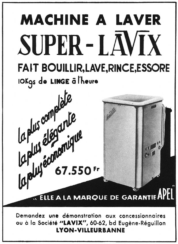 Publicité Lavix 1952