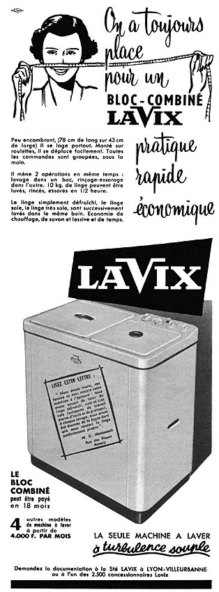 Publicité Lavix 1955