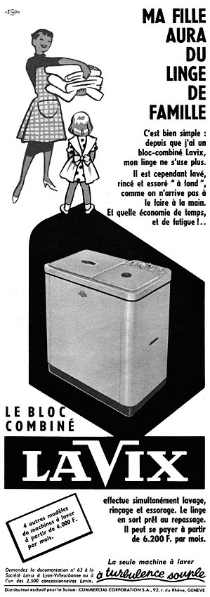 Publicité Lavix 1956