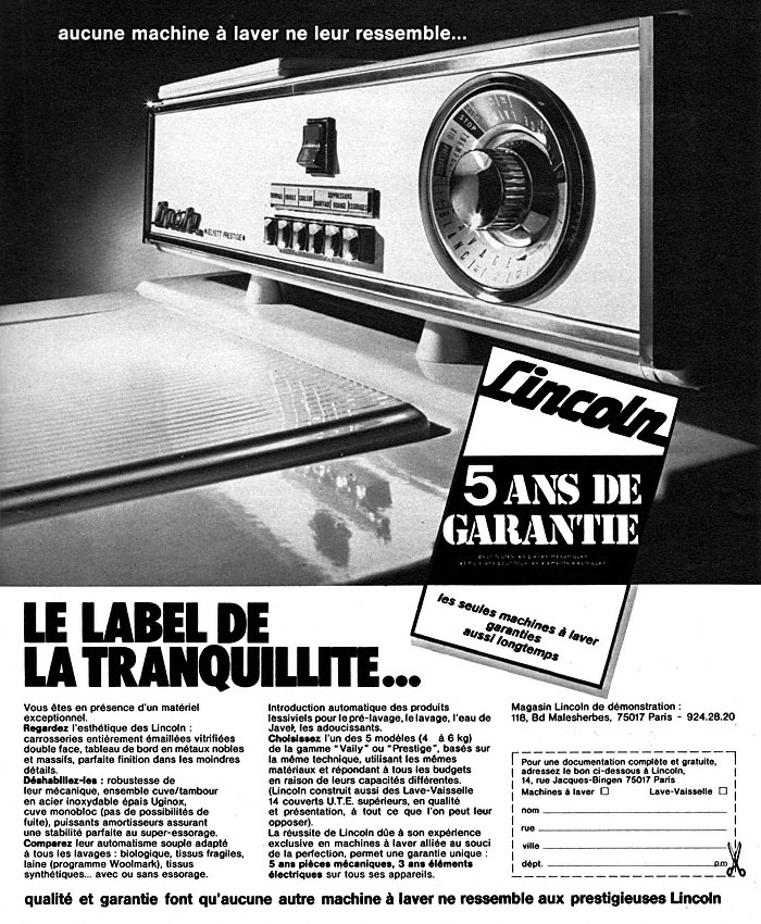 Publicité Lincoln 1973