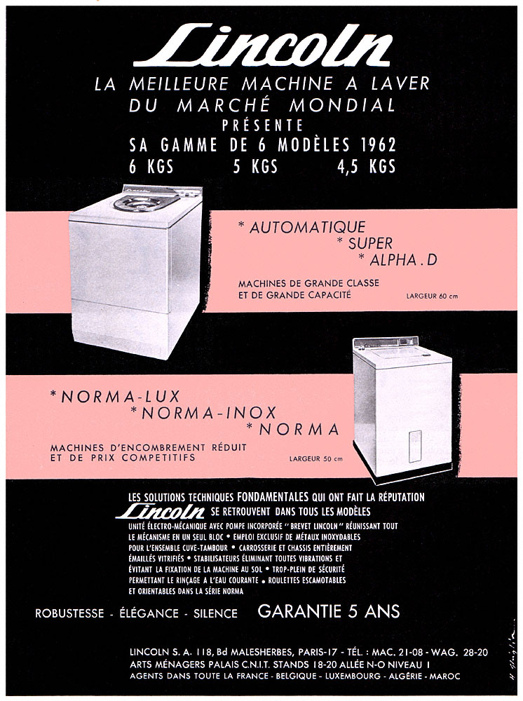 Publicité Lincoln 1962