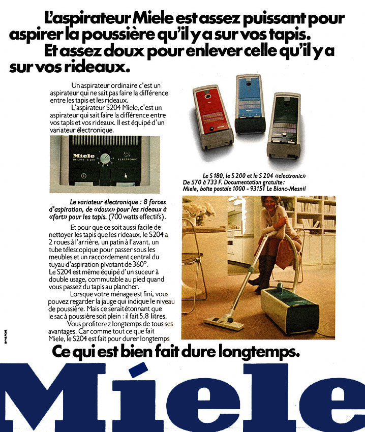 Publicité Miele 1973