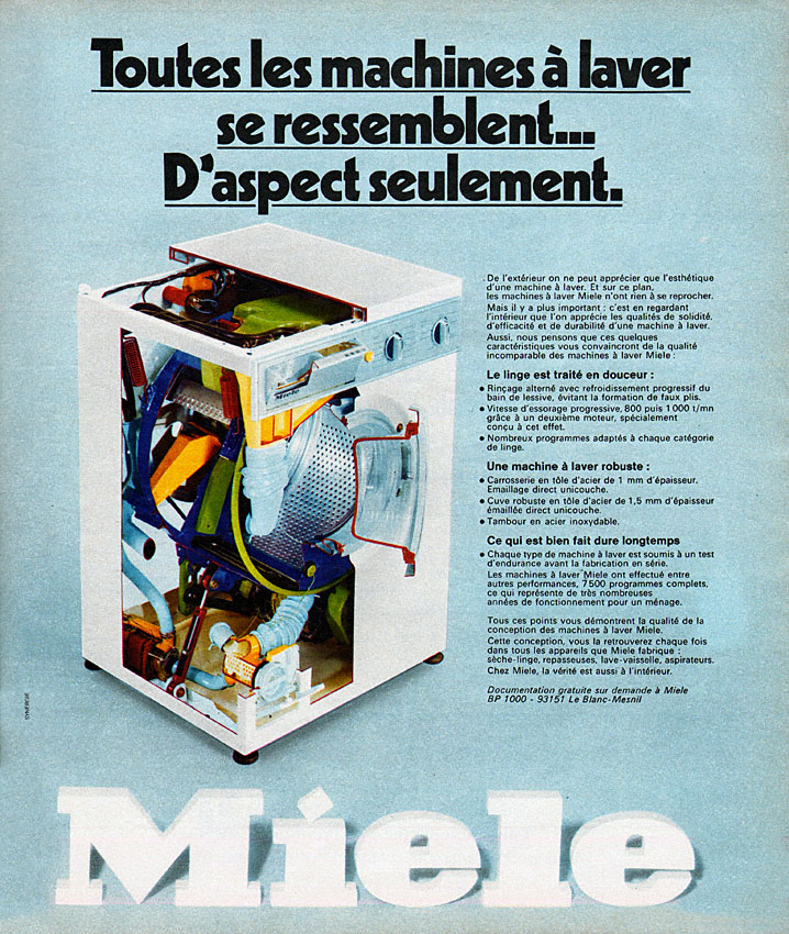 Publicité Miele 1974