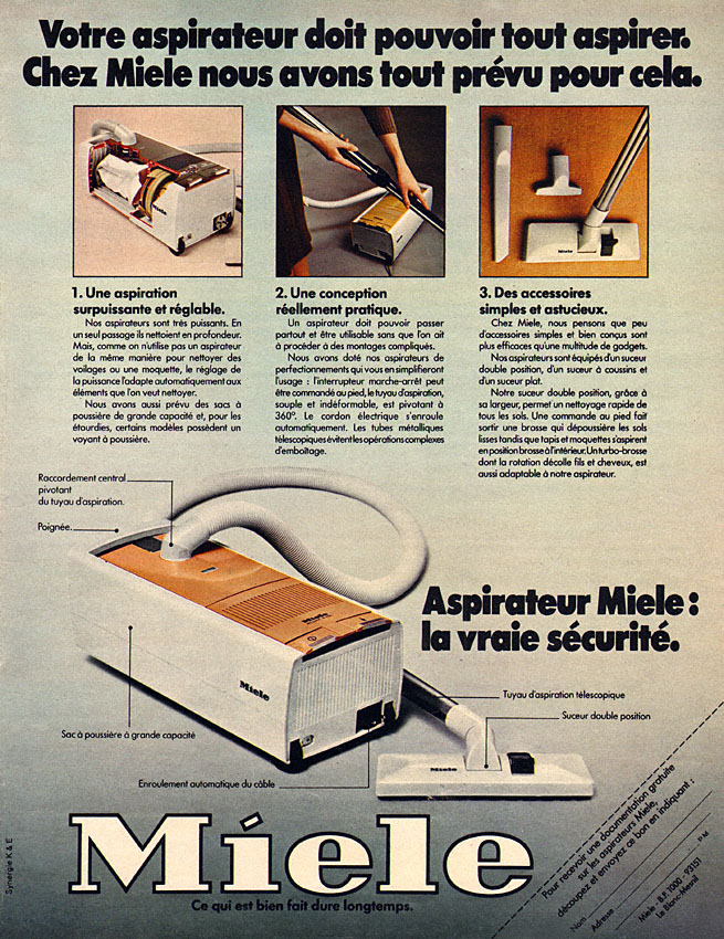 Publicité Miele 1976