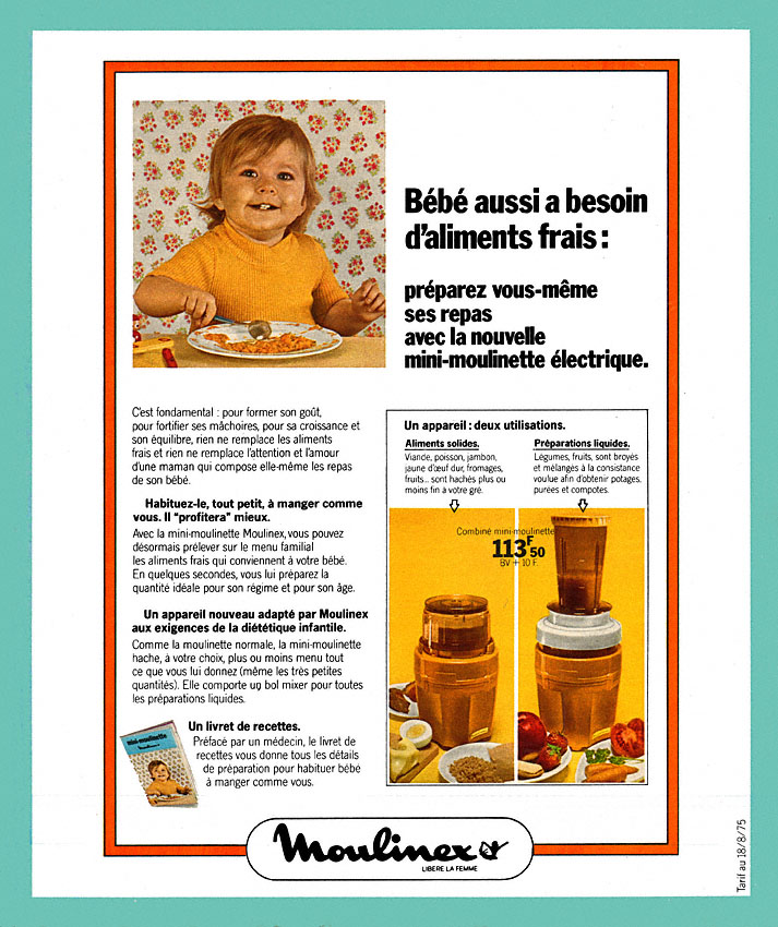 Publicité Moulinex 1975