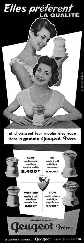 Publicité Peugeot 1957