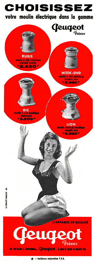 Publicité Peugeot 1957