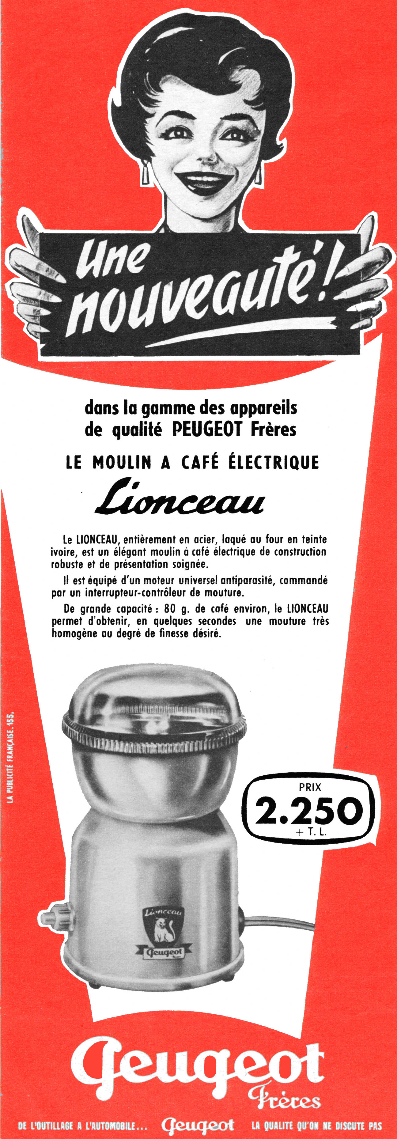 Publicité Peugeot 1958