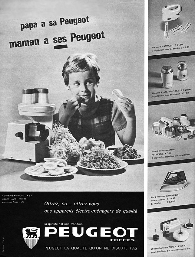 Publicité Peugeot 1963