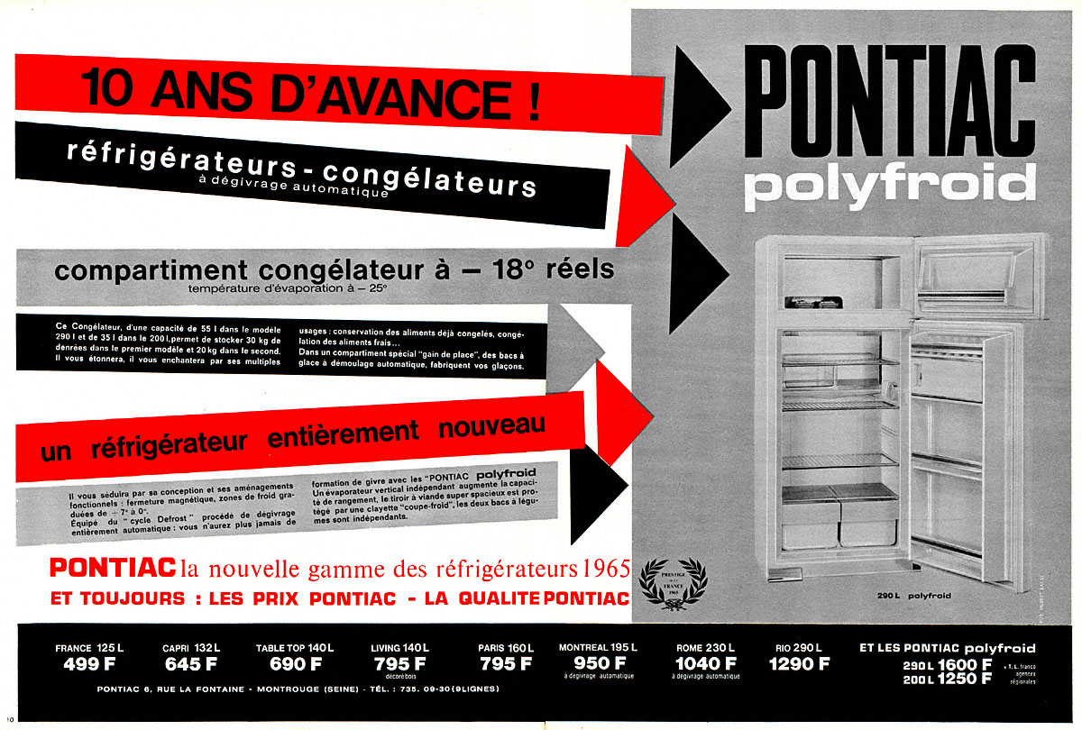 Publicit� Pontiac 1965