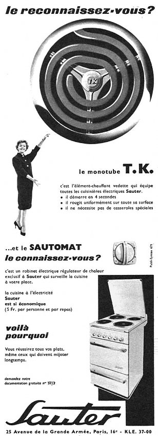 Publicité Sauter 1958