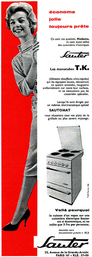 Publicité Sauter 1958