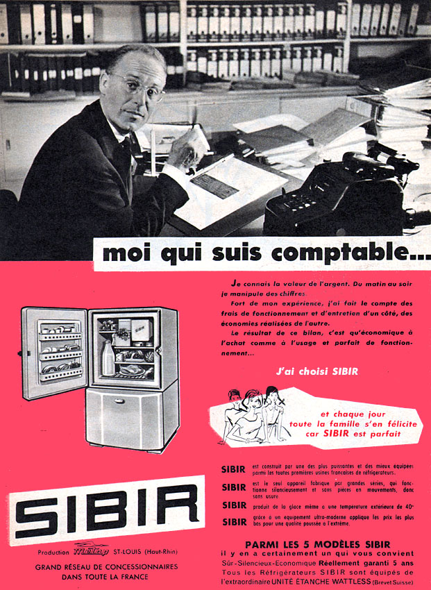 Publicité Sibir 1959