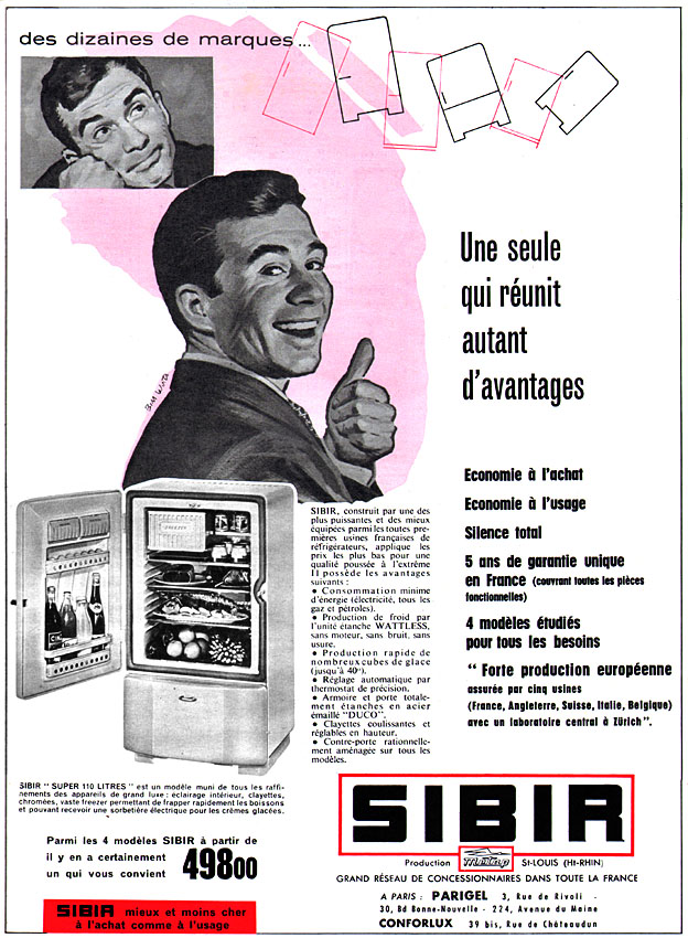 Publicité Sibir 1959