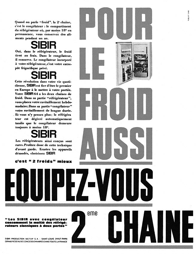 Publicité Sibir 1964