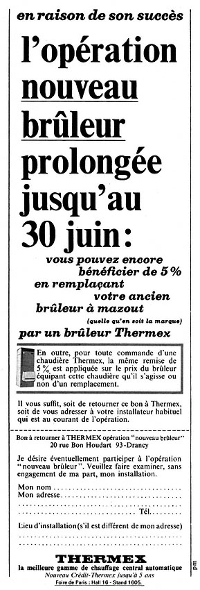 Publicité Thermex 1968