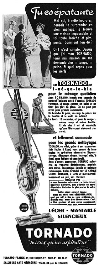 Publicité Tornado 1953