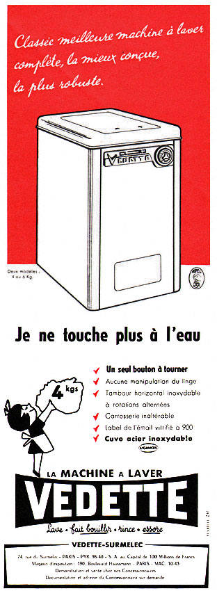 Publicité Vedette 1958